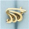 Image 4 : Multi-Gemstone Wave Ring in 14k Yellow Gold