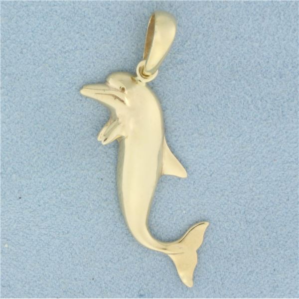 Dolphin Pendant in 14k Yellow Gold