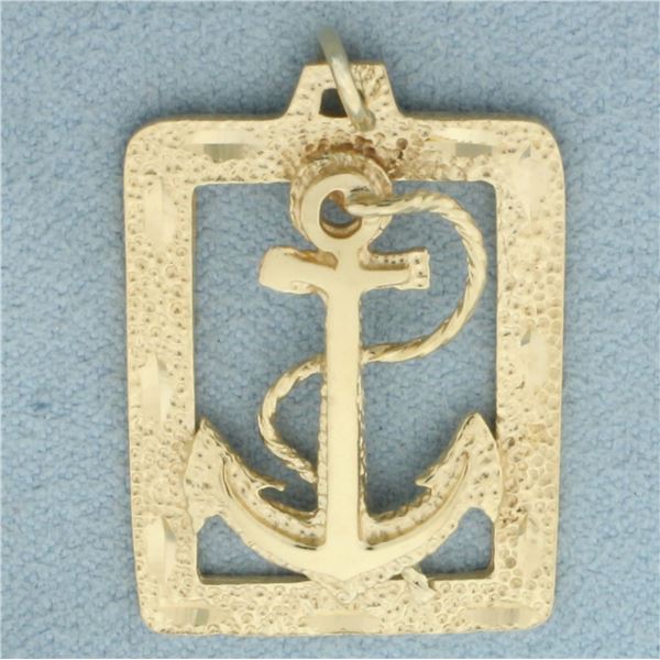 Ships Anchor Nautical Pendant or Charm in 14k Yellow Gold