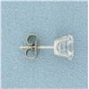 Image 2 : Single 1ct CZ Stud Earring in 14k White Gold