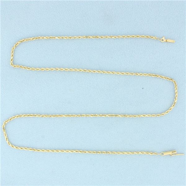 18 Inch Rope Link Chain Necklace in 14k Yellow Gold