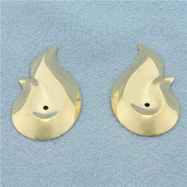 Swoop Teardrop Stud Earring Enhancers in  14k Yellow Gold
