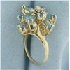 Image 3 : Blue Topaz and Diamond Statement Ring in 14k Yellow Gold