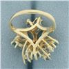 Image 4 : Blue Topaz and Diamond Statement Ring in 14k Yellow Gold