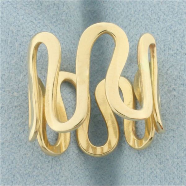 Wave Zigzag Ring in 14k Yellow Gold