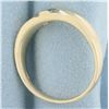 Image 3 : Mens Three Stone Diagonal Diamond Wedding Band Ring in 10k Yellow Gold