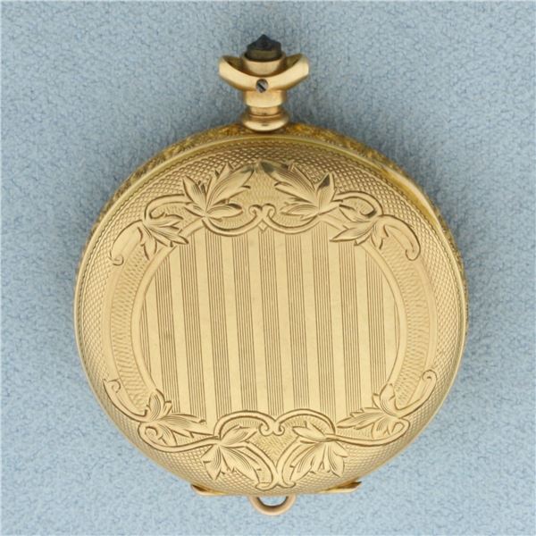 Pocket Watch Locket Case in 14k Yellow Gold