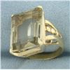 Image 2 : Citrine Solitaire Statement Ring in 14k Yellow Gold