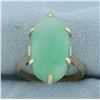 Image 1 : Jade Solitaire Statement Ring in 14k Yellow Gold