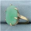 Image 2 : Jade Solitaire Statement Ring in 14k Yellow Gold