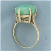 Image 3 : Jade Solitaire Statement Ring in 14k Yellow Gold