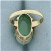 Image 4 : Jade Solitaire Statement Ring in 14k Yellow Gold