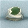Image 1 : Jade Solitaire Ring in 14k White Gold