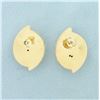 Image 2 : Puffy Ridged Statement Earrings in 14k Yellow Gold