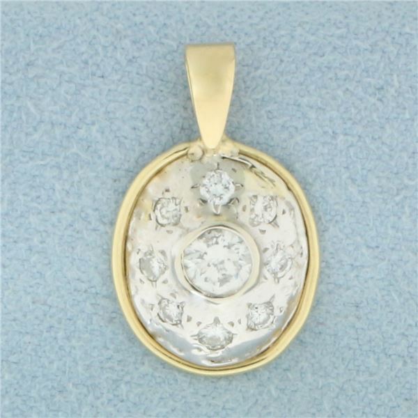 Vintage Diamond Pendant in 14k Yellow and White Gold
