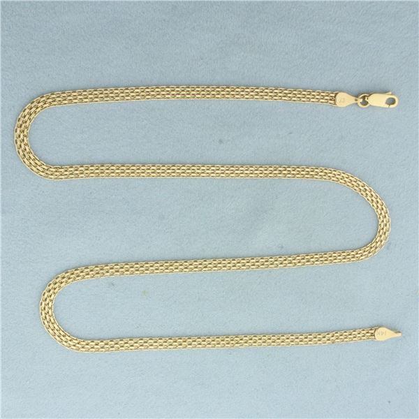 20 Inch Bismark Link Chain Necklace in 14k Yellow Gold
