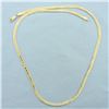 Image 1 : 19 Inch I Love You Reversible Herringbone Link Chain Necklace in 14k Yellow Gold