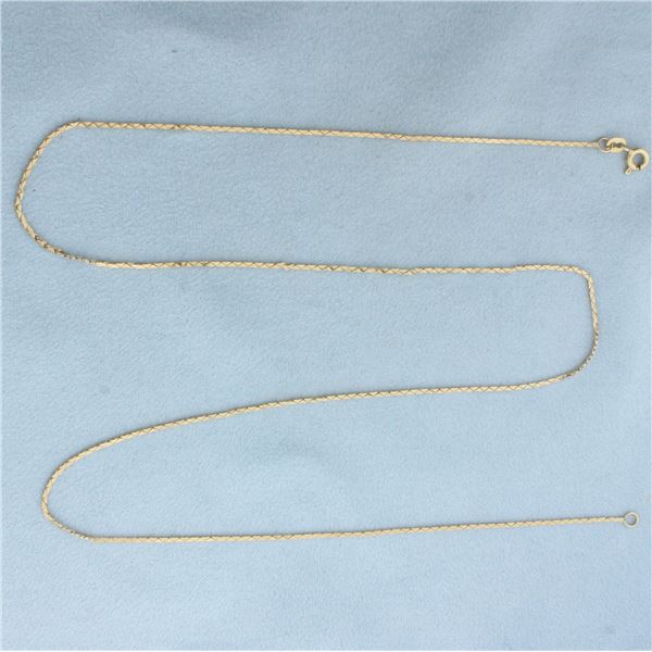 Italian 22 Inch Cobra Link Chain Necklace in 14k Yellow Gold