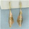 Image 1 : Tri-Color Kite Design Earrings in 14k Yellow, Rose, and White Gold
