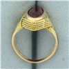 Image 3 : Vintage Lab Ruby Navette Ring in 18k Yellow Gold