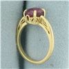 Image 3 : Star Ruby Solitaire Ring in 14k Yellow Gold