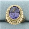 Image 1 : Color Changing Lab Alexandrite Solitaire Ring in 14k Yellow Gold