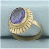 Image 3 : Color Changing Lab Alexandrite Solitaire Ring in 14k Yellow Gold