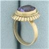 Image 4 : Color Changing Lab Alexandrite Solitaire Ring in 14k Yellow Gold