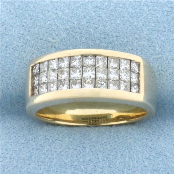 Invisible Set Diamond Ring in 14k Yellow Gold