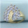 Image 2 : Tanzanite and Diamond Ring in 10k Yellow Gold