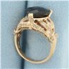 Image 3 : Heart Garnet and Diamond Ring in 14k Rose Gold