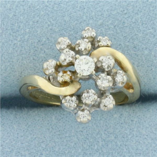 Diamond Cluster Ring in 14k Yellow Gold