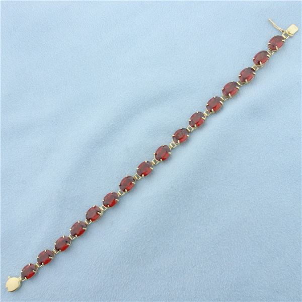 Garnet Tennis Bracelet in 14k Yellow Gold