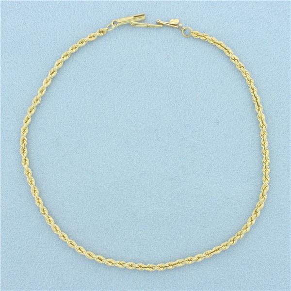 Rope Link Anklet in 18k Yellow Gold