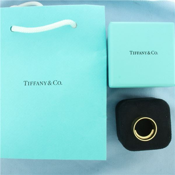 Tiffany & Co. 1837 Curved Wide Cigar Band Ring in 18k Yellow Gold
