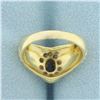 Image 4 : Italian Sapphire and Diamond Ring in 18k Yellow Gold