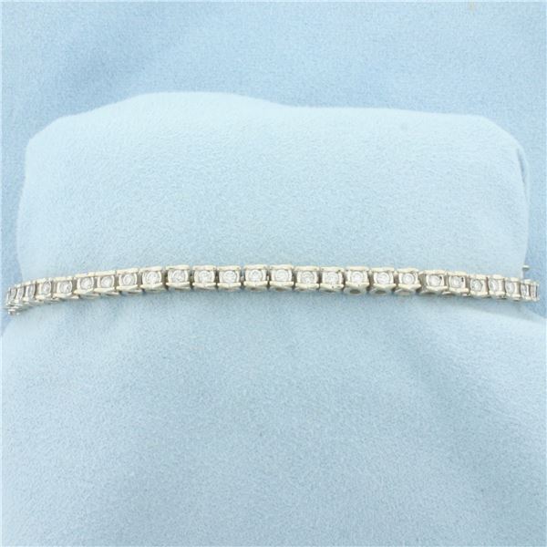 Certified 2ct Diamond Tennis Bracelet in 14k White Gold