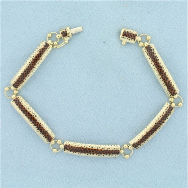 Animal Print Bracelet in 14k Yellow Gold