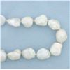 Image 2 : Hand Knotted Large Baroque Pearl Strand Necklace