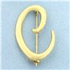 Image 1 : C Initial Brooch Pin in 18k Yellow Gold