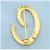 Image 2 : C Initial Brooch Pin in 18k Yellow Gold