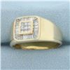 Image 2 : Mens Invisible Set Diamond Ring in 10k Yellow Gold