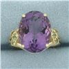 Image 1 : Amethyst Statement Ring in 10k Yellow Gold