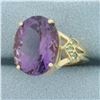 Image 2 : Amethyst Statement Ring in 10k Yellow Gold