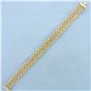 Image 1 : Wide Triple Rope Link Bracelet in 14k Yellow Gold