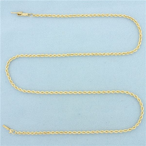 18 Inch Rope Link Chain Necklace in 14k Yellow Gold