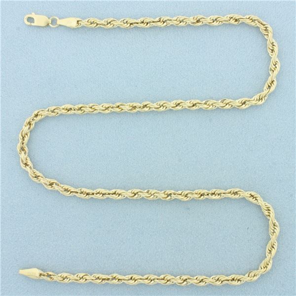 16 Inch Rope Link Chain Necklace in 14k Yellow Gold