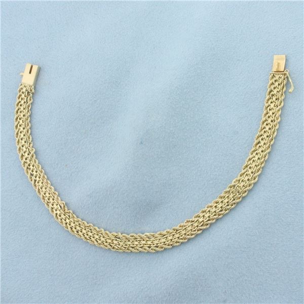 Bismark and Rope Link Bracelet in 14k Yellow Gold
