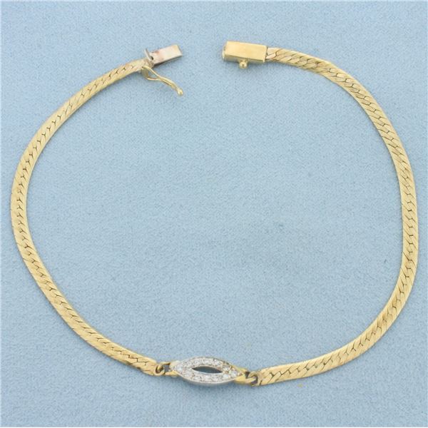 Italian Diamond Evil Eye Bracelet in 14k Yellow Gold