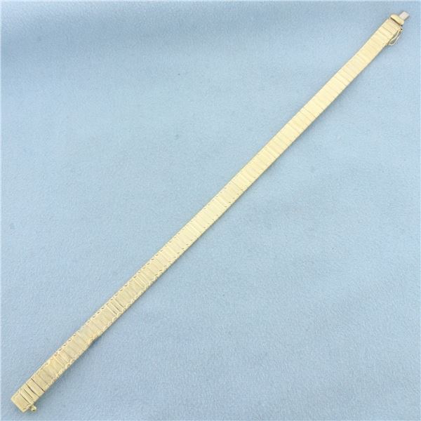 Diamond Cut Omega Bracelet in 14k Yellow Gold